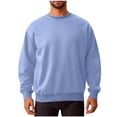 thumbnail image 1 of cfhntfmh Chandails Molletonnés pour Hommes Grande Taille Décontractés à Col Rond à Manches Longues Hauts Basiques Molleton Doux Chandails Molletonnés Unis, 1 of 6