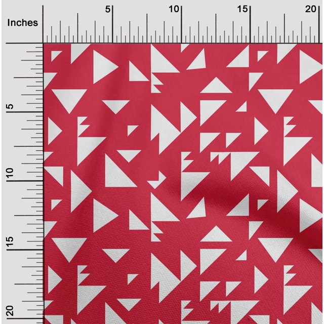 oneOone Cotton Cambric Fabric Triangle Geometric Print Fabric BTY 56 Inch Wide