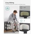 thumbnail image 3 of Boutique Home Shoe Bench with 3-Tier Shoe Rack, Padded Linen Seat and Metal Frame, Gray, 3 of 6