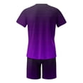thumbnail image 4 of Liyamei Men's Summer Tracksuit Plus Size Short Sleeve O Neck Athletic Suit Casual Color Block Drawstring Waist Tracksuit Set, 4 of 4