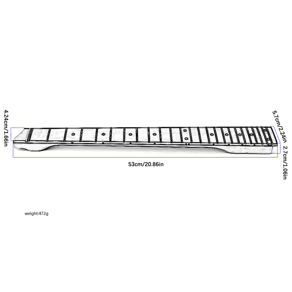 Baohd Manche Léger Manche Remplacement Touche Guitare Électrique Manche Érable Voyage Instrument de Musique