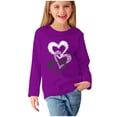 thumbnail image 2 of RXIRUCGD Chemises à Manches Longues pour Filles, Col Rond Mignon, Blouses Décontractées Élégantes (Violet, Taille : 3 Ans), 2 of 5