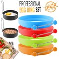 thumbnail image 2 of 4Pcs Eggs Rings Silicone Handles Nonstick Pancake Kitchen Cooking Tool, 2 of 8
