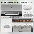 thumbnail image 4 of CoSoTower 4+1 Burner Liquid Propane Gas Grill Outdoor Portable BBQ with Side Burner, Warming Rack, Side Shelf, Storage Cabinet, Thermometer, 4 Wheels, Tank Holder, Silver, 4 of 7