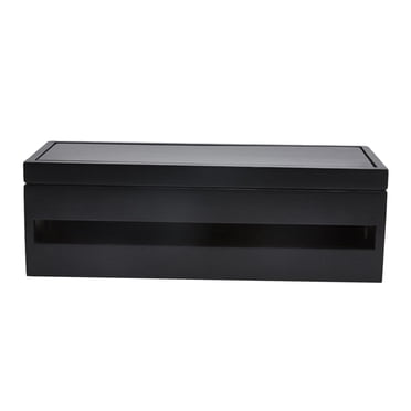 Boîte de Gestion des Câbles en Bois, Organisateur de Cordons, Grand Support de Rangement pour Bureau, Télé, Ordinateur, Concentrateur USB, Système pour Couvrir et Cacher & & Cordons - Noir