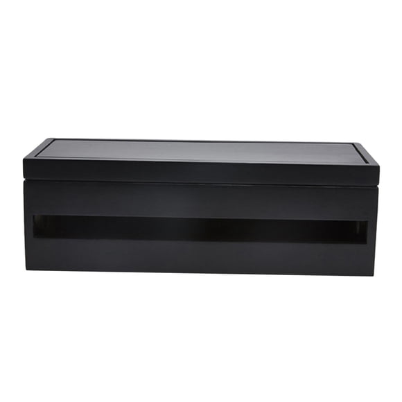 Wooden Large Cable Management Box Organizer, Cord Storage Holder Cable Hider for Hiding Cables And Extension Blocks Leads, 37x14x12cm , Black