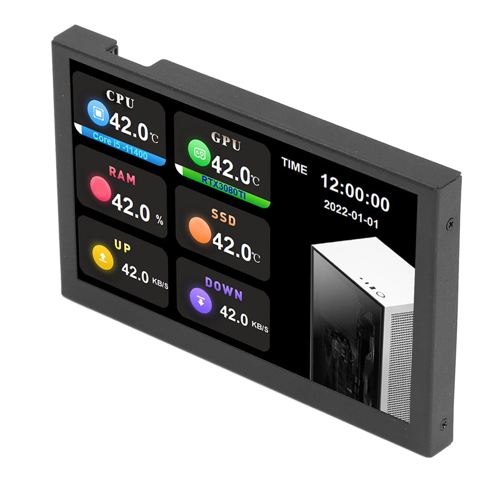 IPS USB Mini Screen, PC Sensor Panel Display 5 Inch 800x480 Resolution Type C Sub Screen Data Monitor for AIDA64