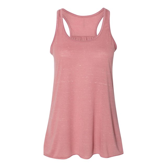 Bella Ladies Flowy Racerback Tank, S, Mauve Marble
