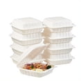thumbnail image 1 of AMERTEER 25/50pcs  3 Compartment To Go Food Containers  Disposable Take Out Food Containers  To Go Boxes For Food  Clamshell Food Container  Heavy Duty To Go Box  Kitchen Supplies, 1 of 6