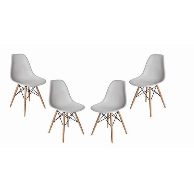 Eames Eiffel chaise Ensemble de 4 en Gris Clair
