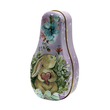 Chocolate Gift Box, Exquisite Bunny Shaped Tin Pcaging for Easter Holiday Candy and Family Celebrations