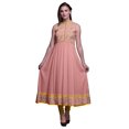 thumbnail image 1 of Bimba Robe Anarkali Fleurie Pêche pour Femmes Kurti Imprimé Ethnique Indien Longue Kurta Robe de Soirée X-Small, 1 of 6