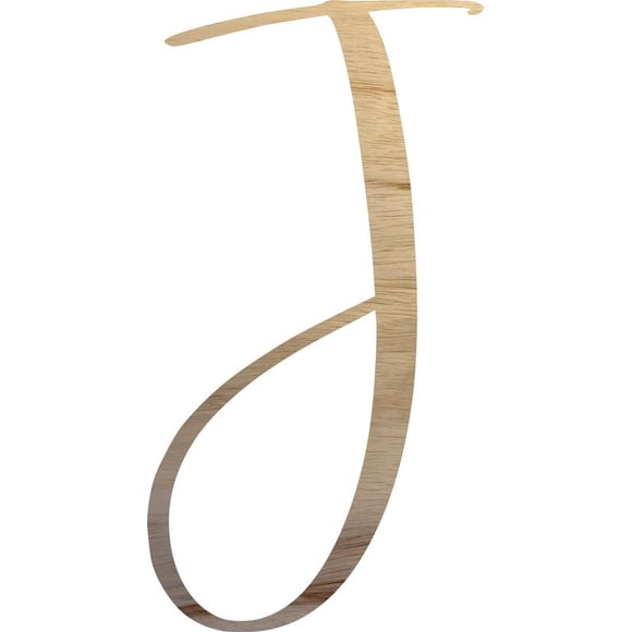 Unpainted Wood Letter J Craft, Paintable 3'' Tall Wood Alphabet Letter, DIY Nicholia Script Font