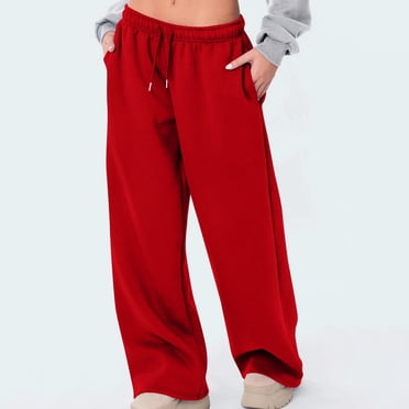Miqool Women's Wide Leg Fleece Sweatpants Drawstring Elastic Waist Baggy Athletic Joggers Pants Casual Loose Comfy Lounge Pants with Pockets