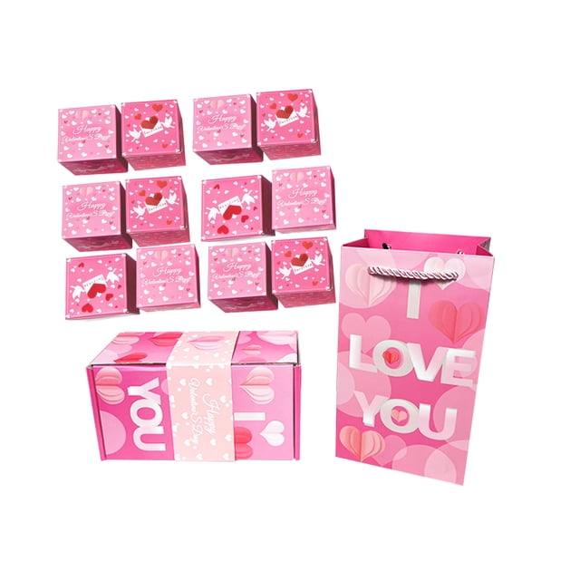 TIMIFIS Valentine's Day Surprise Bouncing Box I LOVE YOU Memorial Day Sending Girls Couple Pinks Packet Gift Boxes