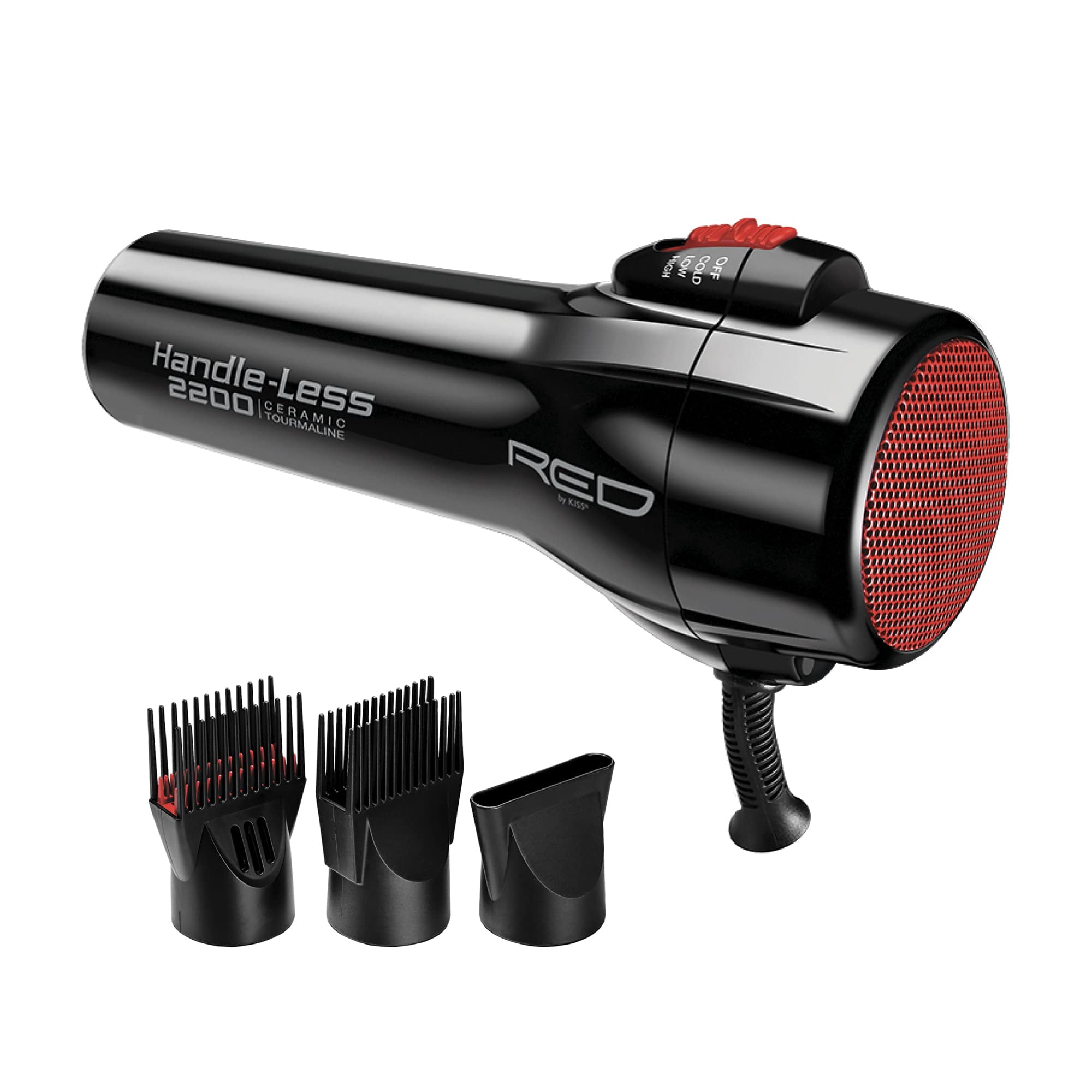 RED by Kiss Handle-Less 2200W Ceramic Tourmaline Hair Dryer, 3