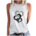 thumbnail image 1 of Timegard Camisoles pour Femmes Col Rond Imprimé Cœur Sans Manches Confortables Décontractées Amples Chemises Hauts Blouse, 1 of 5