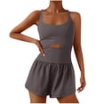 thumbnail image 1 of Yuyuzo Workout Romper for Women Sleeveless Short Jumpsuit Backless Yoga Rompers Atheletic Running Jumpsuits, 1 of 4