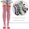 thumbnail image 3 of Kcodviy Christmas High Long Stockings Compression Stockings Women Over Knee Socks Christmas Lace Knee High Stockings Cosplay Party S Socks Knee High Long Striped Stocking Socks 1 Pair, 3 of 4