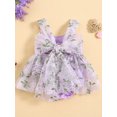 thumbnail image 3 of Honganda Barboteuse Robe pour Bébé Fille, Sans Manches Broderie Fleur Patchwork Body Vêtements d'Été, 3 of 9