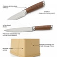 thumbnail image 2 of 13 Pcs Kitchen Knife Set With Block And Sharpener High Carbon Stainless Steel Cutlery Kitchen Knife Block Set Dishwasher Anti-Slip Handle Brown, 2 of 7