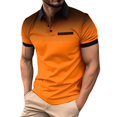 thumbnail image 1 of Male Spring and Summer Mens T Shirt Breathable Short Sleeve T Maternity T Shirts Shirt Solid Color Button Pocket T Shirts for Men Lapel Pocket Bottoming Shirt, 1 of 4