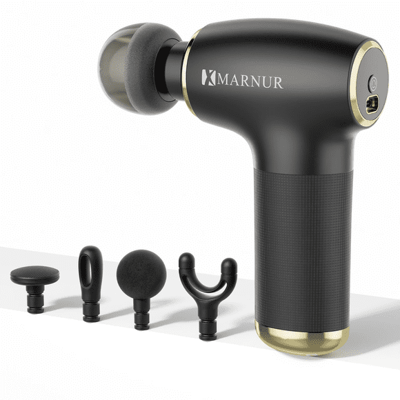 Mini Pistolet de Massage avec Moteur Sans Balais, Masseur Portatif à Main pour Tissus Profonds, Léger & Format Paume & Silencieux, Noir