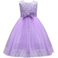 thumbnail image 1 of IBTOM CASTLE Grande Petite Fille Robe de Bal Dentelle Robe de Demoiselle d'Honneur pour Mariage Violet 2t, 1 of 4