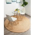 thumbnail image 1 of Aizza Trends 7 Ft Round Natural Jute Area Rug, Boho Chic Natural Jute Area Rug - Hand-Braided, Rustic Farmhouse Decor for Living Room Carpet,, 1 of 4