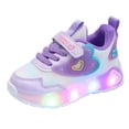 thumbnail image 1 of Ketyyh-chn99 Baby Breathable Rubber Sole Sneakers for Toddler Boys Girls LED Light Up Shoes For Girls Toddler Walking Shoes Girls Kids Children Baby Casual Shoes for 4-4.5 Years,Purple, 1 of 5