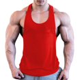thumbnail image 4 of Mens Bodybuilding Stringer Tank Top Y-Back Gym Workout Sports Vest Shirt Clothes, 4 of 5