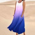 thumbnail image 2 of FAIWAD Robes d'Été Grande Taille pour Femmes 2024 Sans Manches Décontractées Robe Maxi Dégradé Boho Plage Robe Débardeur, 2 of 5