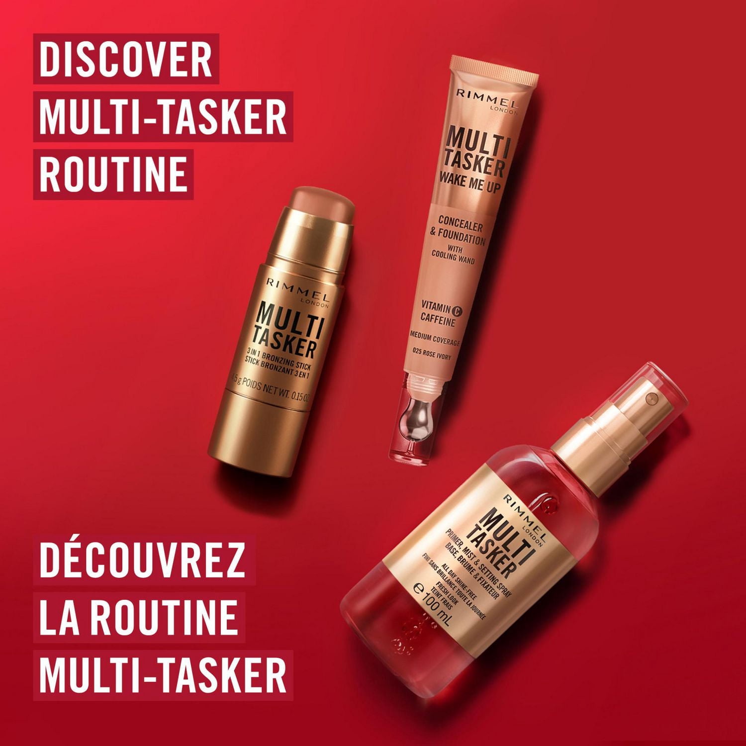 Multi Tasker stick bronzant, sculptant et contouring, tenue toute la journée, fini frais, maquillage végétalien