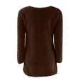 thumbnail image 5 of Yuyuzo Women Sweaters Fuzzy Fleece Tops Long Sleeve Tops Crewneck Pullover Tops Basic Plus Size Blouses, 5 of 5