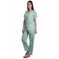 thumbnail image 2 of Moomaya Pyjama Chemise en Coton Imprimé Col à Encoche Tenue de Nuit Ensemble de Pyjama pour Femme, 2 of 6