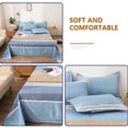 thumbnail image 4 of Maplenight Ensemble de Literie Toutes Saisons Format Double - Microfibre Douce, Résistant au Rétrécissement et à la Décoloration, Comprend 1 Drap et 2 Taies d'Oreiller - Entretien Facile et Confortable Bleu, 4 of 5