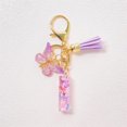 thumbnail image 1 of Feltree Initial Letter Keychains for Women Tassel Purple Cute Car Keychain for Wallet Backpack Bag, 1 of 8