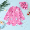 thumbnail image 3 of Girl Rash Guard Swimsuits Summer Sun Protection Long Sleeve Toddler Bathing Suit 3-6 Months, 3 of 6