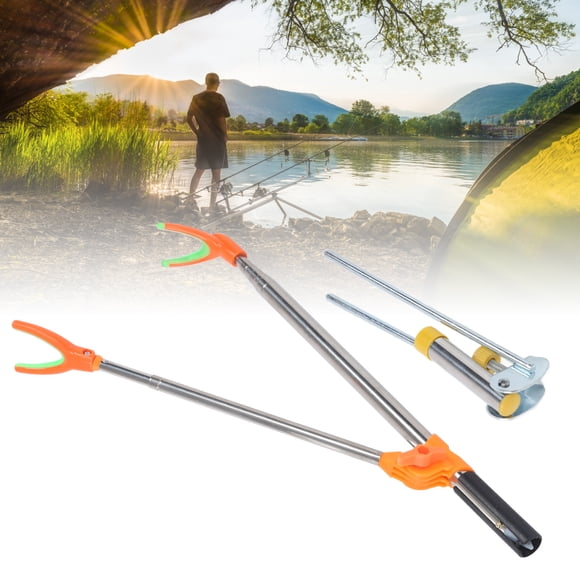 Support de Canne à Pêche, Porte-Canne Télescopique Libre Stable Durable pour Boîte de Pêche 1,7 Mètres, 2,1 Mètres