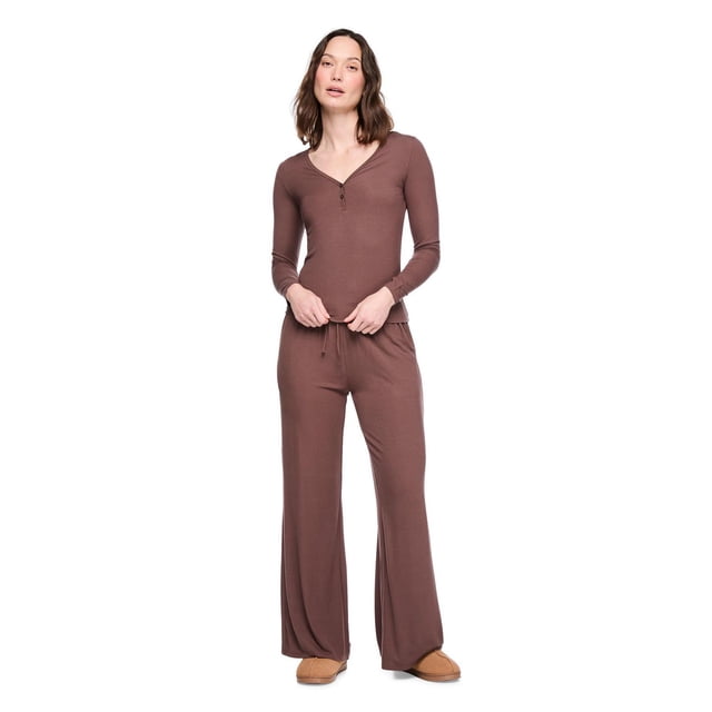 George Women's Two Piece Ribbed Pajama Set