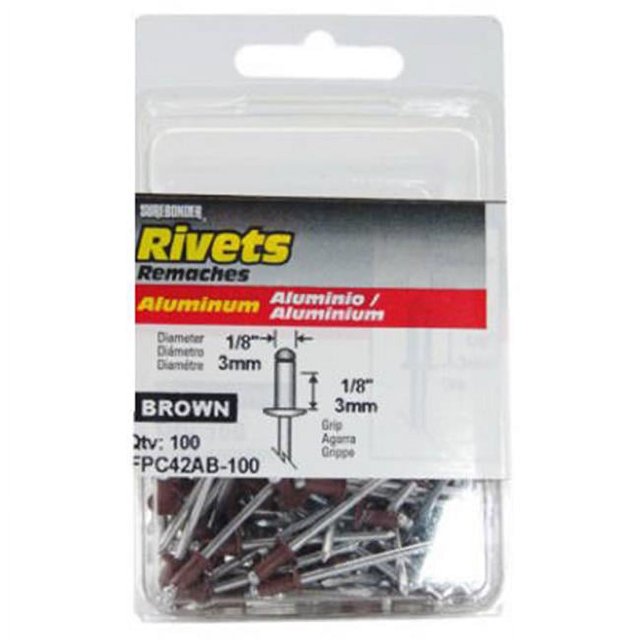 FPC FPC42AB-100 Surebonder 100 Pack Short Brown Aluminum Rivet
