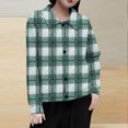 thumbnail image 1 of Mceream Women's Ribbed Knit Shacket Button Down Plaid Jackets Long Sleeve Sweater Shirts Fall Winter Trendy Cardigans Plus Size Winter Warm Outwear Chaqueta De Invierno Para Mujer Green XXL, 1 of 5