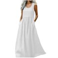 thumbnail image 1 of Kyusrd Robe Maxi pour Femmes Robe d'Été Débardeur Robe Sans Manches Robe Soleil Col en V Fluide Ligne A Longue avec Poche, 1 of 7