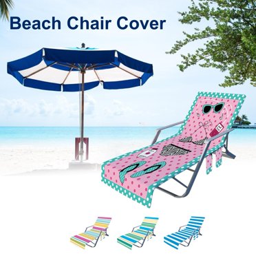 Beach Chair Cover Microfiber Beach Towel Pool Patio Pool Chaise Lounge Chaise Lounge Chair Cover with Pockets