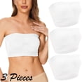 thumbnail image 3 of 3 Pieces Womens Non Padded Bandeau Sprots Bra Strapless Convertible Bralettes Basic Layer Top Bra, 3 of 5