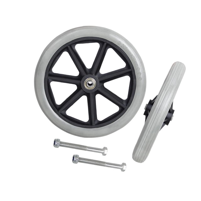 Becaristey 2x Roue avant 8inch pour Roulettes Ultra-Silencieux pour Fauteuils Roulants Déambulateurs Gris 8 Pouces