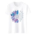 thumbnail image 4 of WEIYLL Womens T-Shirts Letter Print Short Sleeve Crew Neck White Tees Sizes XXL, 4 of 4