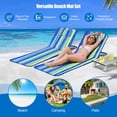 thumbnail image 4 of Costway 3-Piece Beach Lounge Chair Mat Set 2 Adjustable Lounge Chairs with Table Stripe, 4 of 9