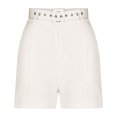 thumbnail image 4 of LOVZFMLL Women's Solid Suit Pant With Pockets Waisted Shorts With Belt White M, 4 of 6