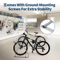 thumbnail image 3 of Support de Plancher pour Vélo en Acier Robuste – Support Autoportant Enduit de Poudre avec Fini Résistant aux Intempéries, outil-Free Assembly, Rangement Simple Ou Double Côté – Idéal pour Garage, Cour Ou Événements – Noir Ou Gris, 3 of 7